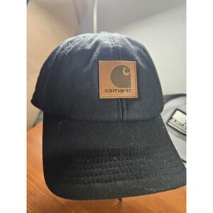 Carhartt Ear Flap Baseball Cap Mens L/XL Black Canvas Fleece Lined Work Hat